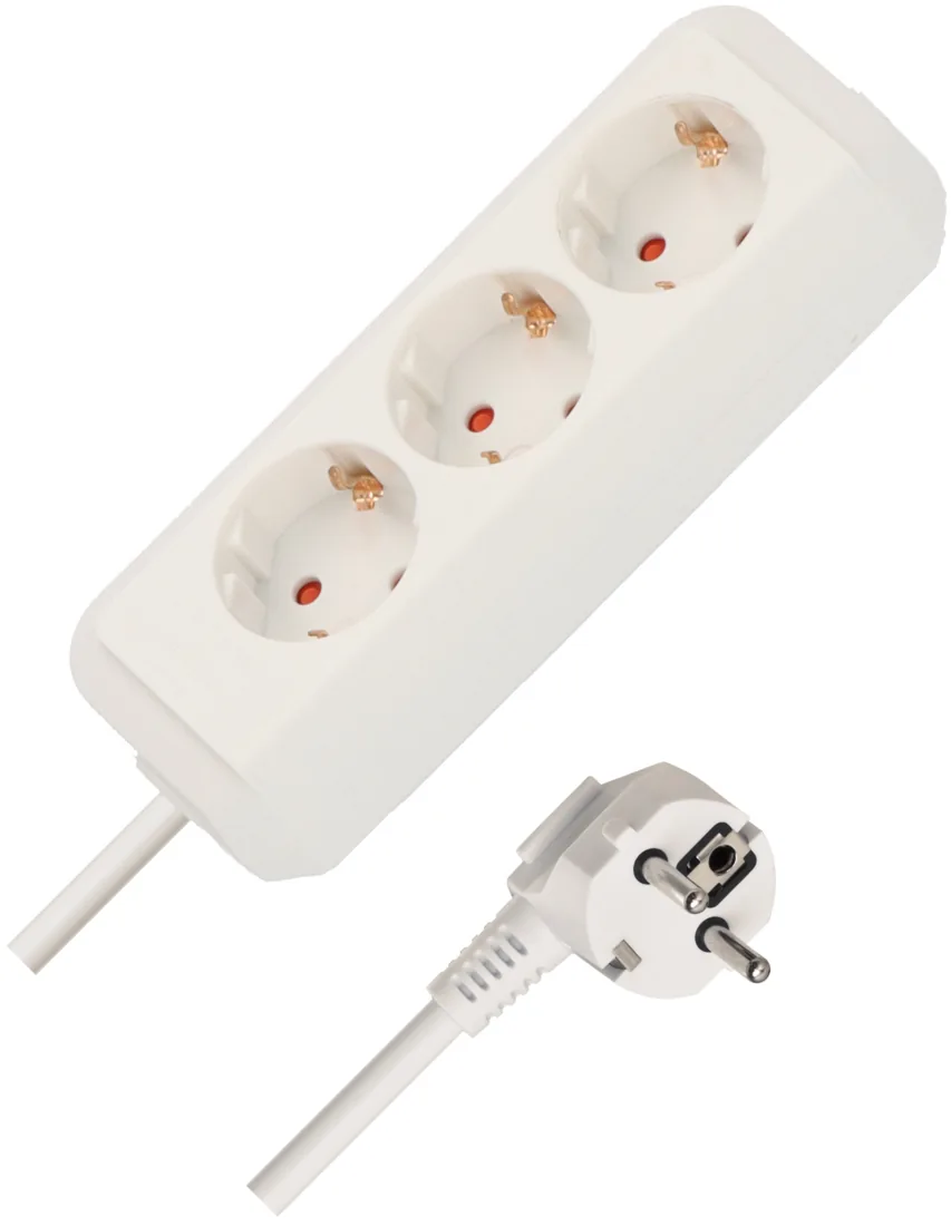 Eco-Line power strip 3-fold white 3m H05VV-F 3G1,5