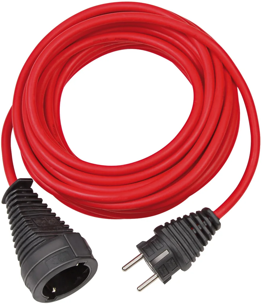 Quality plastic extension cable 10m red H05VV-F 3G1,5