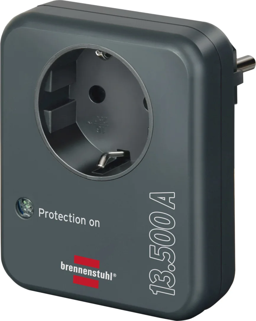 Voltage surge protective adapter 13.500A Anthracite